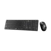 KIT wireless GENIUS, tastatura wireless 104 taste (multimedia) + mouse wireless 1200dpi, 3 butoane, BT5.3 + 2.4G, USB, negru, 
