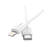 Cablu Date si Incarcare USB Type-C la Lightning Blue Power B2BX19, 2 m, 3A , Alb  