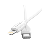 Cablu Date si Incarcare USB Type-C la Lightning Blue Power B1BX19, 1 m, 3A , Alb  