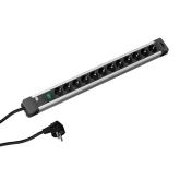 PRELUNGITOR Bachmann, Schuko x 12, conectare prin Schuko (T), cablu 2 m, protectie copii, negru | argintiu, 