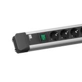 PRELUNGITOR Bachmann, Schuko x 12, conectare prin Schuko (T), cablu 2 m, protectie copii, negru | argintiu, 