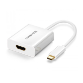 ADAPTOR video Ugreen, USB Type-C (T) la 1 x HDMI (M), rezolutie 4K (3840 x 2160) la 60 Hz, conectori auriti, alb 