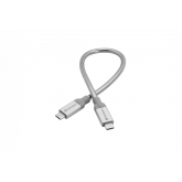 USB 3.1 TYPE-C TO TYPE-C STAINLESS STEEL CABLE 30CM SILVER 