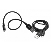 MICRO B USB CABLE SYNC & CHARGE 100CM BLACK + MICRO B USB CABLE SYNC & CHARGE 30CM BLACK 