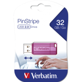 USB DRIVE 2.0 PINSTRIPE 32GB STORE  N  GO HOT PINK 