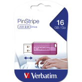USB DRIVE 2.0 PINSTRIPE 16GB STORE  N  GO HOT PINK 