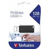 MEMORII USB Verbatim 2.0 PINSTRIPE 128GB BLACK, 