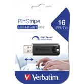USB DRIVE 3.0 16GB PINSTRIPE BLACK 