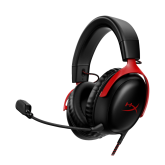 Casti gaming HyperX Cloud III Black-Red, DTS Headphone:X Spatial Audio, drivere 53mm, microfon detasabil cu metal mesh, noise cancelling si indicator LED, jack 3,5mm/USB-C/USB-A, cupe cu spuma cu memorie, multiplatforma, negru-rosu