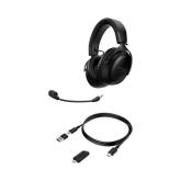 Casti gaming wireless HyperX Cloud III, DTS Headphone:X Spatial Audio, 2.4GHz, spuma cu memorie, microfon 10mm metal mesh si noise cancelling, PC/PS5/PS4/Switch, negru