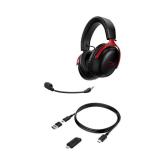 Casti gaming wireless HyperX Cloud III, DTS Headphone:X Spatial Audio, 2.4GHz, spuma cu memorie, microfon 10mm metal mesh si noise cancelling, PC/PS5/PS4/Switch, rosu/negru