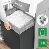Distrugator automat documente Leitz IQ Office , 600 coli, P4, cross-cut (tip confeti), cos 110 litri, alb-gri, Leitz 