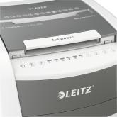 Distrugator automat documente Leitz IQ Office , 600 coli, P4, cross-cut (tip confeti), cos 110 litri, alb-gri, Leitz 