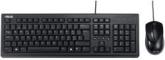 Kit Tastatura + Mouse Asus U2000, cu fir, mouse 1000dpi, Dimensions:Keyboard: 46x15x3cm, Cable: 150cm, Mouse: 11.5x6x3.5cm, Cable: 150cm,negru, Layout - tastatura in romana