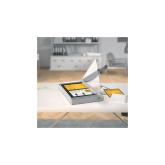 Ghilotina Leitz Home Office Precision, format A3, capacitate 10 coli 80gsm, dim. 346x616x346mm, otel inoxidabil, pat lemn laminat negru, 