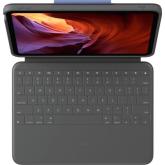 Logitech Rugged Folio Ultra-protective keyboard case with Smart Connector for iPad (10th gen) - Oxford Grey - US