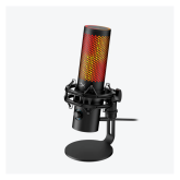 Microfon gaming HyperX QuadCast 2 S pentru Streamers/Content Creators, cardioid, USB-C, 32-bit bit depth, 192kHz sampling rate, 100+ LED-uri aRGB, PC Win11, Mac, Steam Deck, negru