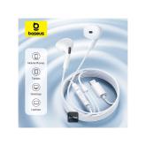 CASTI Baseus Encok CZ19, in ear, pt smartphone, microfon pe casca, conectare prin cablu USB Type-C, alb 