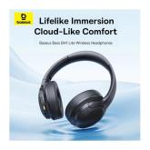 CASTI Baseus Bowie Bass BH1 Lite Wireless Noise Cancelling, over ear, 40mm Dynamic Drivers, autonomie 80 ore, microfon pe casca, conectare prin Bluetooth 6.0, negru 