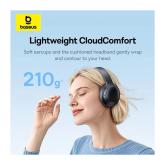 CASTI Baseus Bowie Bass BH1 Lite Wireless Noise Cancelling, over ear, 40mm Dynamic Drivers, autonomie 80 ore, microfon pe casca, conectare prin Bluetooth 6.0, negru 