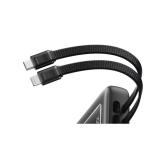 POWER BANK Anker 10.000 mAh, 30W cablu USB-C si Lightining atasate, 217g, negru, 