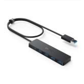 HUB USB Anker 4-in-1, porturi: 4 x USB 3.2 gen 1, conectare prin USB 2.0 (T), rata transfer 5 Gbps, ABS, negru, 