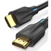 Cablu video Vention, HDMI(T) la HDMI(T), 2m, rezolutie maxima 8K la 60Hz/4K la 120Hz, conectori auriti, cupru/argint, invelis PVC, negru, 