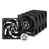 VENTILATOR ARCTIC PC, P8 PWM PST (Black) - 5 Pack,