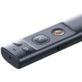 PRESENTER laser Orange Dot Baseus RF2.4GHz, laser rosu, distanta maxima 100m, transmitator USB/USB Type-C, gri 