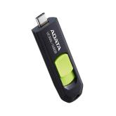 MEMORIE USB Type-C 3.2 ADATA 128 GB, retractabila, carcasa plastic, negru / verde 