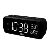 Radio ceas digitla Akai cu afisare temperatura si umiditate, putere de ieșire: 0,5-0,6 W, consum de energie: 2,1 W, consum în standby: 0,91-0,94 W, raport Semnal/Zgomot: 63-66dB, frecventa FM 87,5-108MHZ, sensibilitate 14-16dB, impedanța difuzorului: 8ohm
