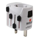 ADAPTOR universal SKROSS, Schuko x 1, Socket Universal x 1, conectare prin Schuko (T), Socket Universal (T), 10 A, fara protectie, alb, 