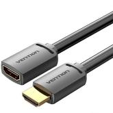 Cablu video Vention, HDMI(T) la HDMI(M), 3m, rezolutie maxima 4K la 60Hz, conectori auriti, cupru, invelis PVC, negru, 
