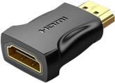 Adaptor video Vention, HDMI(T) la HDMI(M), rezolutie maxima 4K la 60Hz, conectori auriti, unghi 90 grade, invelis PVC, negru, 