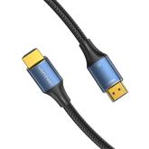 Cablu video Vention, HDMI(T) la HDMI(T), 2m, rezolutie maxima 8K la 60Hz/4K la 120Hz, conectori auriti, cupru/argint, bumbac braided, albastru, 