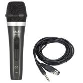 Microfon cu fir Akai, tip hipercardioid burete integrat, negru, 