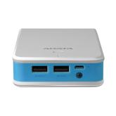 POWER BANK ADATA 20.100 mAh, USB 2.0 x 2, incarcare prin micro-USB, 5 V, 2.1 A, alb-albastru, 