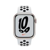 Ceas Smartwatch Apple Watch Nike S7 Cellular, 45mm Starlight Aluminium Case with Pure Platinum/Black Nike Sport Band - Regular