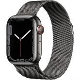 Ceas Smartwatch Apple Watch S7 Cellular, 41mm Graphite Stainless Steel Case with Graphite Milanese Loop