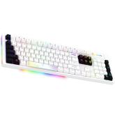 Tastatura mecanica cu fir Aqrys Aludra, 104 taste, switch  Gateron G Pro 2.0 Red, iluminare Dynamic Per-Key RGB, alb