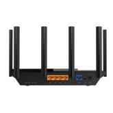 TP-LINK AXE5400 Tri-Band Gigabit WI-FI6 Router, Archer AXE75, Standarde wireless: IEEE 802.11ax 6 GHz,  IEEE 802.11ax/ac/n/a 5 GHz, IEEE 802.11ax/n/b/g 2.4 GHz, 6 x antene fixe, Procesor: 1.7 Ghz Quad core, Interfata: 1 x Gigabit WAN, 4 x Gigabit LAN, 1 x
