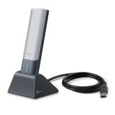 AX3000 High Gain Dual Band Wi-Fi 6 USB Adapter SPEED: 2402 Mbps at 5 GHz + 574 Mbps at 2.4 GHz SPEC: High Gain External Antennas, USB 3.0, Cradle with Extension Cable FEATURE: MU-MIMO, OFDMA, HE160, WPA3