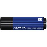 MEMORIE USB 3.1 ADATA 64 GB, cu capac, carcasa aluminiu, negru / albastru, 
