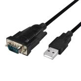CABLU USB LOGILINK adaptor, USB 2.0 (T) la Serial DB9M (9-pin)(RS232)(T), 1.5m, negru, 