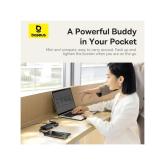 DOCKING Station Baseus Nomos Dual Fast Charging 6-in-1,conectare PC USB-C, 1 x USB 10G, cablu inclus 1 x USB-C (10Gbps si PD20W), 1 x USB 480Mbps, cablu inclus USB-C x 1 PD 100W, HDMIx1/4K/60Hz,gri 