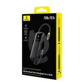 DOCKING Station Baseus Nomos Dual Fast Charging 6-in-1,conectare PC USB-C, 1 x USB 10G, cablu inclus 1 x USB-C (10Gbps si PD20W), 1 x USB 480Mbps, cablu inclus USB-C x 1 PD 100W, HDMIx1/4K/60Hz,gri 