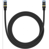 PATCH CORD UTP Baseus Cat7, fire din cupru, round cable, viteza maxima 10 Gbps, PVC, 1.5m, negru 