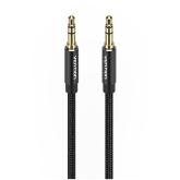 Cablu audio Vention, Jack 3.5mm (T) la Jack 3.5mm (T) conectori auriti, braided BBC si TPE, negru, 