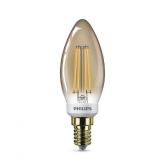 Bec LED Philips B35, E14, 5.5W (35W), 410 lm, lumina calda (2500K), dimabil, cu filament