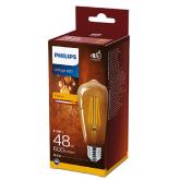 Bec LED vintage (decorativ) Philips Classic Gold Bulb ST64, EyeComfort, E27, 5.5W (48W), 600 lm, lumina calda (2500K), cu filament